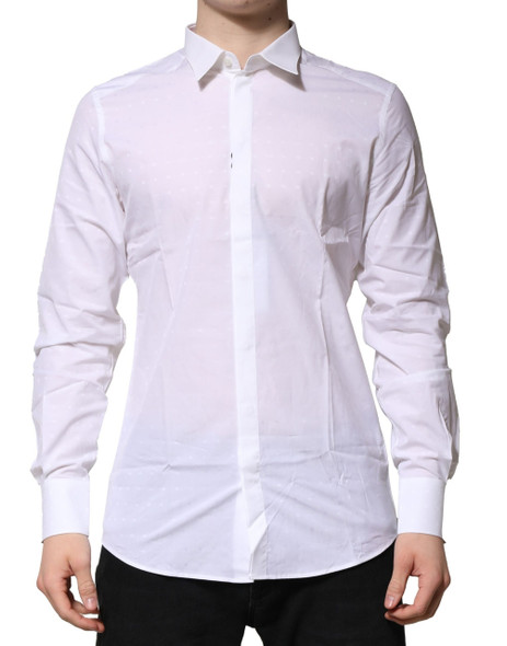 White Cotton GOLD Long Sleeves Formal Shirt TSH906819 White Cotton GOLD Long Sleeves Formal Shirt TSH906819