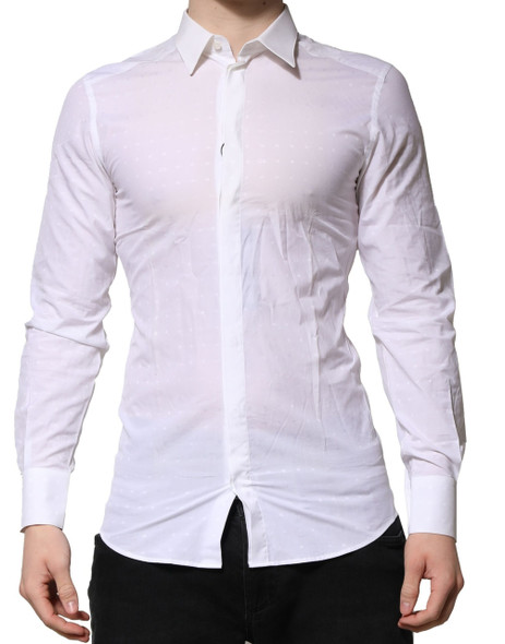White GOLD Long Sleeves Dress Men Formal Shirt White GOLD Long Sleeves Dress Men Formal Shirt