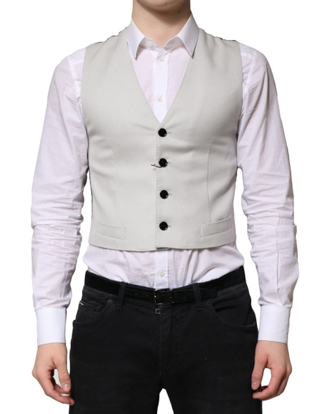 Dolce & Gabbana Gray Wool Dress Formal Men Waistcoat Vest Dolce & Gabbana Gray Wool Dress Formal Men Waistcoat Vest