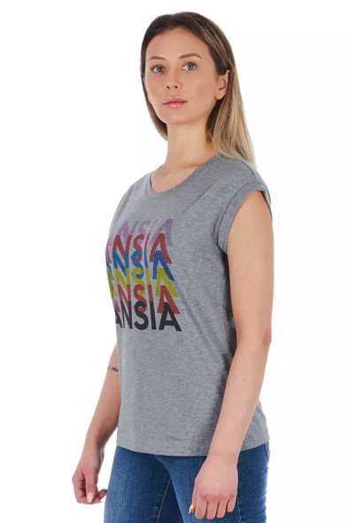 Gray Cotton Women T-Shirt Gray Cotton Women T-Shirt