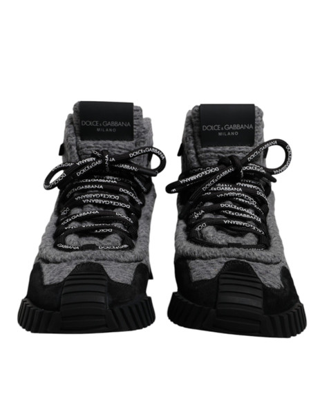 Dolce & Gabbana Gray Black NS1 High Top Boots Sneakers Shoes MV7923 Dolce & Gabbana Gray Black NS1 High Top Boots Sneakers Shoes MV7923