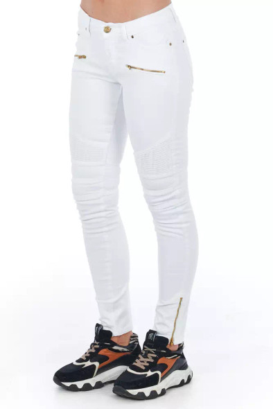 Frankie Morello White Cotton Women Jeans Frankie Morello White Cotton Women Jeans