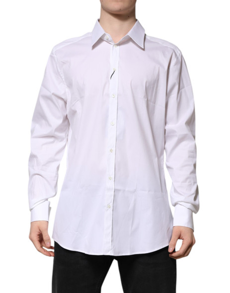 White Cotton GOLD Long Sleeves Formal Shirt TSH906834 White Cotton GOLD Long Sleeves Formal Shirt TSH906834