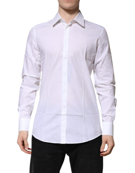 Dolce & Gabbana White Cotton GOLD Long Sleeves Formal Shirt TSH906851 Dolce & Gabbana White Cotton GOLD Long Sleeves Formal Shirt TSH906851