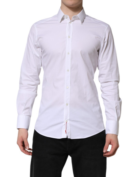 Dolce & Gabbana White GOLD Cotton Dress Formal Shirt Dolce & Gabbana White GOLD Cotton Dress Formal Shirt