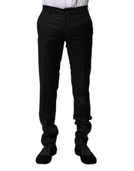 Dolce & Gabbana Black Wool Formal Men Slim Pants Dolce & Gabbana Black Wool Formal Men Slim Pants