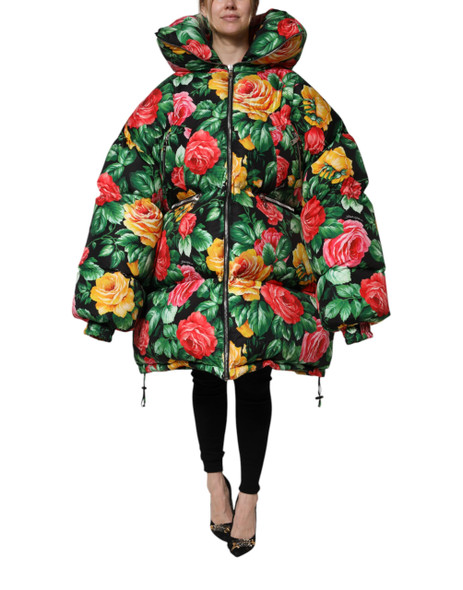 Dolce & Gabbana Multicolor Floral Puffer Hooded Jacket Dolce & Gabbana Multicolor Floral Puffer Hooded Jacket