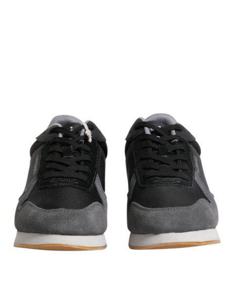 Black Gray Lace Up Low Top Casual Sneakers Shoes Black Gray Lace Up Low Top Casual Sneakers Shoes