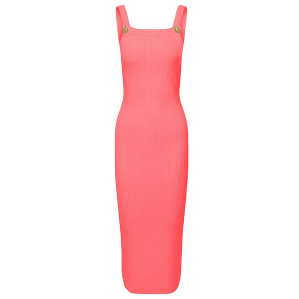 Balmain Pink Viscose Dress Balmain Pink Viscose Dress
