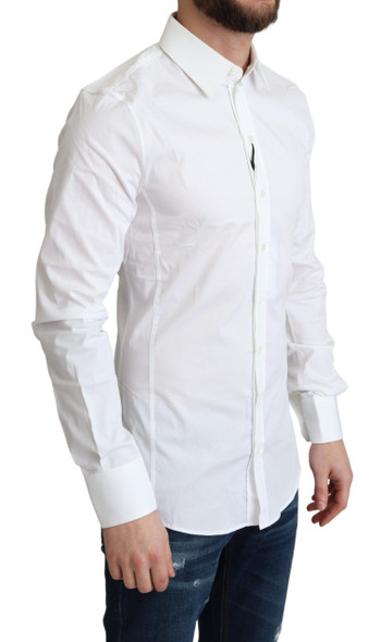 Dolce & Gabbana White Cotton Stretch Men Formal SICILIA Shirt Dolce & Gabbana White Cotton Stretch Men Formal SICILIA Shirt