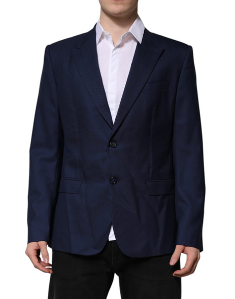 Dolce & Gabbana Blue Wool Single Breasted Suit Coat Blazer Dolce & Gabbana Blue Wool Single Breasted Suit Coat Blazer