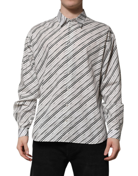 White Striped Long Sleeves Men Formal Shirt White Striped Long Sleeves Men Formal Shirt