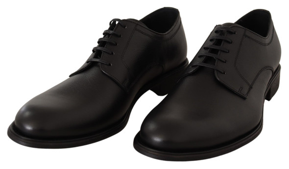 Dolce & Gabbana Black Leather Lace Up Mens Formal Derby Shoes Dolce & Gabbana Black Leather Lace Up Mens Formal Derby Shoes