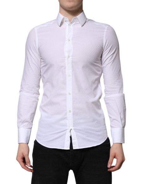 White Cotton MARTINI Long Sleeve Dress Shirt White Cotton MARTINI Long Sleeve Dress Shirt