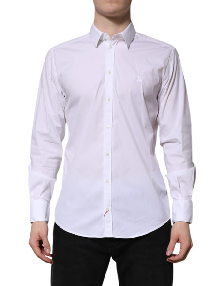 White Cotton MARTINI Long Sleeve Dress Shirt TSH906939 White Cotton MARTINI Long Sleeve Dress Shirt TSH906939