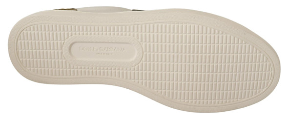 Dolce & Gabbana White Suede Leather Mens Low Tops Sneakers Dolce & Gabbana White Suede Leather Mens Low Tops Sneakers