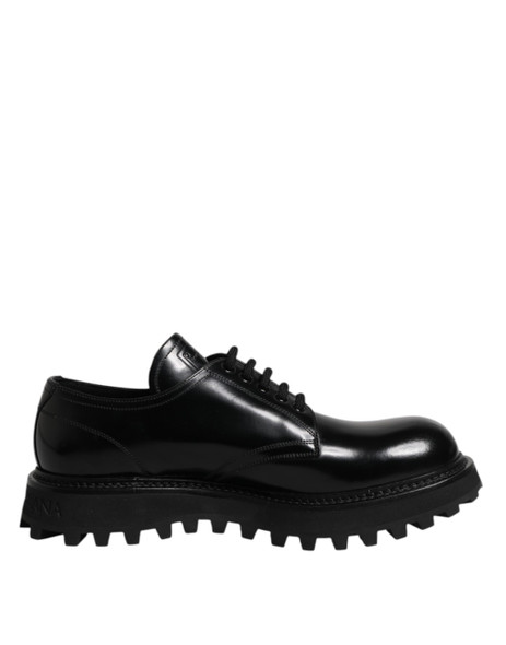 Dolce & Gabbana Black Leather Lace Up Derby Men Dress Shoes MV7294 Dolce & Gabbana Black Leather Lace Up Derby Men Dress Shoes MV7294