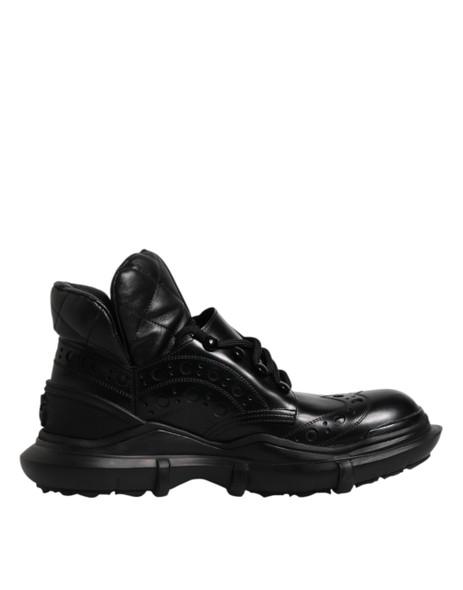 Dolce & Gabbana Black Leather Casual Mens Ankle Boots Shoes Dolce & Gabbana Black Leather Casual Mens Ankle Boots Shoes
