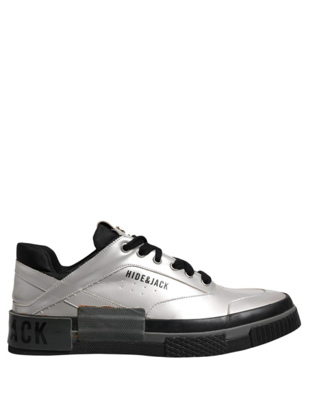 HIDE & JACK Metallic Silver Low Top Lace Up Sneakers Shoes HIDE & JACK Metallic Silver Low Top Lace Up Sneakers Shoes