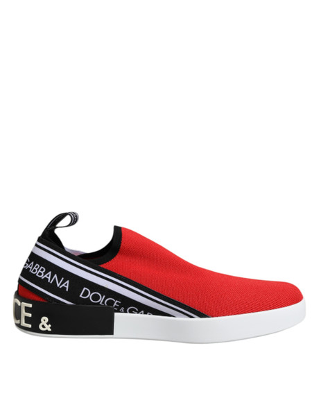 Red Logo Low Top Slip On Men Sneakers Shoes Red Logo Low Top Slip On Men Sneakers Shoes