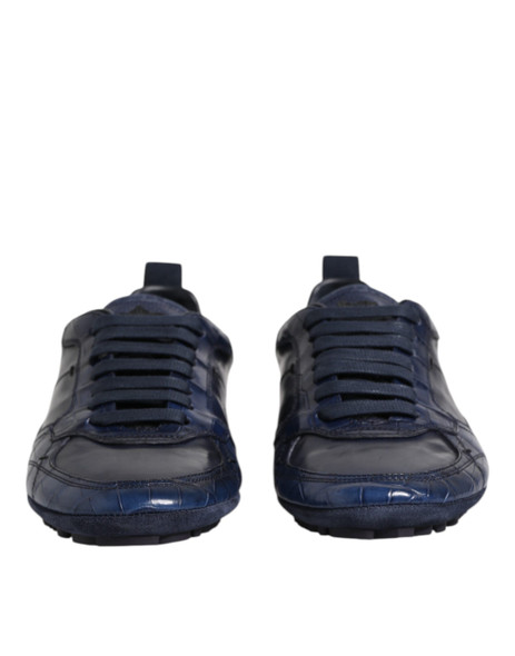 Dark Blue Leather Low Top Men Sneakers Shoes Dark Blue Leather Low Top Men Sneakers Shoes