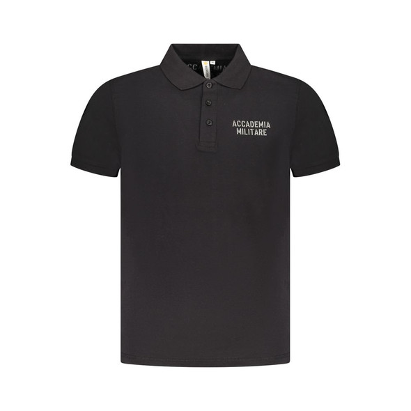 Accademia Militare Black Cotton Polo Shirt Accademia Militare Black Cotton Polo Shirt