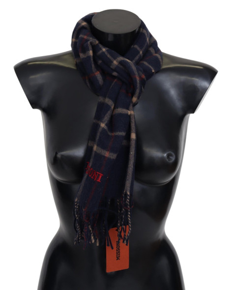 Black Checkered Unisex Neck Wrap Fringes Scarf Black Checkered Unisex Neck Wrap Fringes Scarf