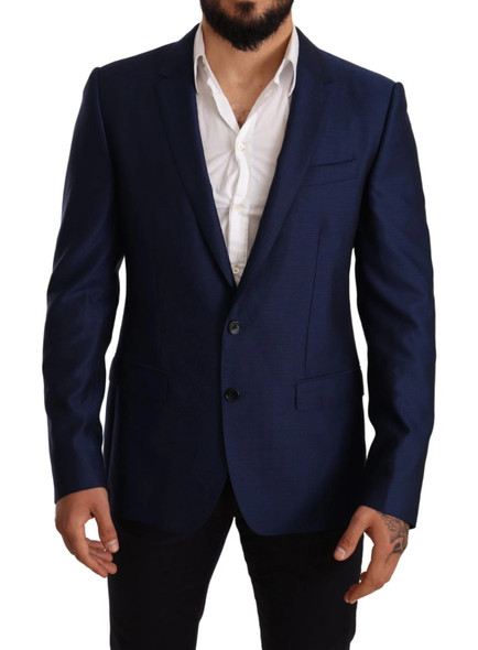Dolce & Gabbana Blue MARTINI Wool Slim Fit Coat Blazer Dolce & Gabbana Blue MARTINI Wool Slim Fit Coat Blazer