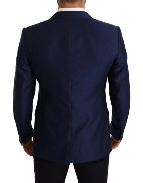 Dolce & Gabbana Blue MARTINI Wool Slim Fit Coat Blazer Dolce & Gabbana Blue MARTINI Wool Slim Fit Coat Blazer
