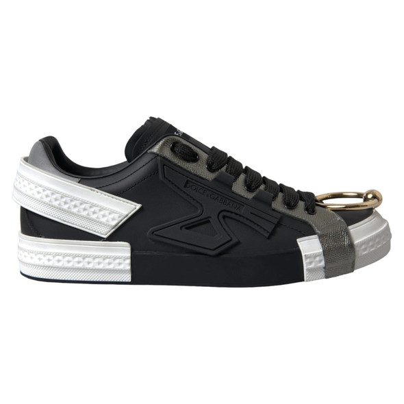 Black Leather Low Top Sneakers Portofino Shoes Black Leather Low Top Sneakers Portofino Shoes