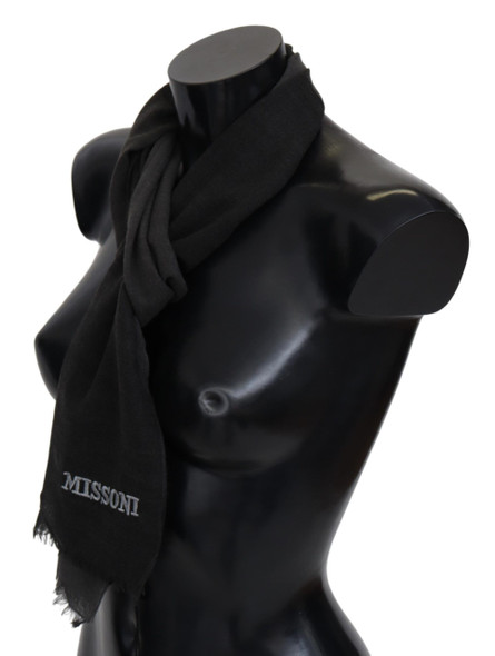 Black 100% Wool Unisex Neck Wrap Scarf Black 100% Wool Unisex Neck Wrap Scarf
