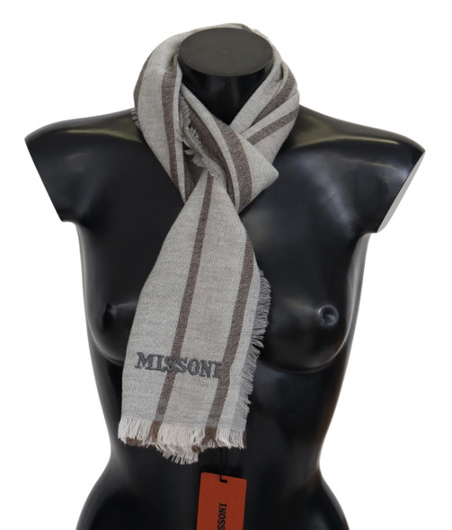 Multicolor Striped Wool Unisex Neck Wrap Scarf Multicolor Striped Wool Unisex Neck Wrap Scarf