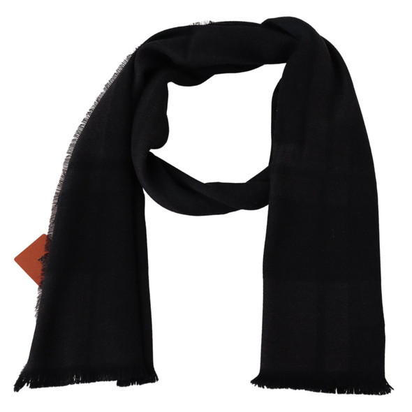Black 100% Wool Unisex Neck Wrap Scarf MS2075 Black 100% Wool Unisex Neck Wrap Scarf MS2075