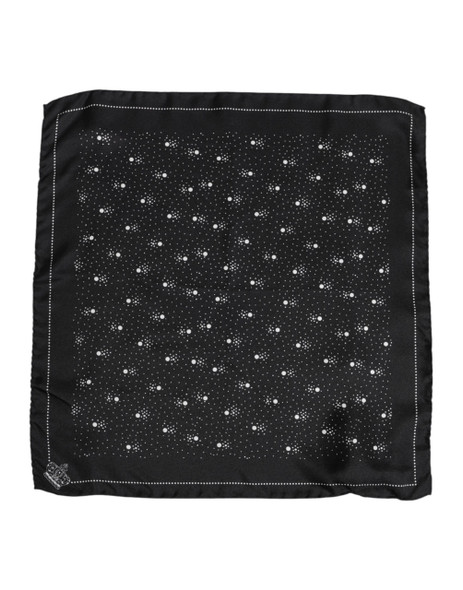 Dolce & Gabbana Black White Printed Square Men Foulard Scarf Dolce & Gabbana Black White Printed Square Men Foulard Scarf