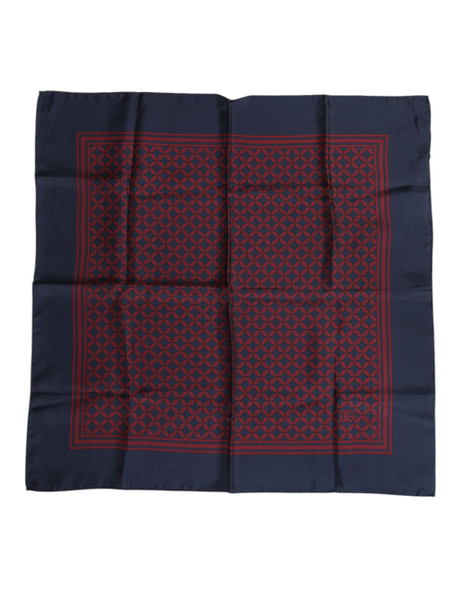Dolce & Gabbana Red Blue Printed Silk Square Men Foulard Scarf Dolce & Gabbana Red Blue Printed Silk Square Men Foulard Scarf