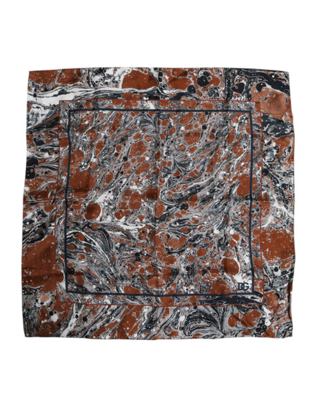 Dolce & Gabbana Multicolor Marble Silk Square Foulard Scarf Dolce & Gabbana Multicolor Marble Silk Square Foulard Scarf