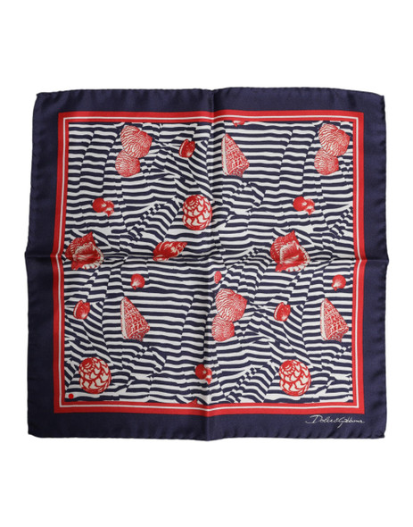 Multicolor Seashells Square Men Foulard Scarf Multicolor Seashells Square Men Foulard Scarf