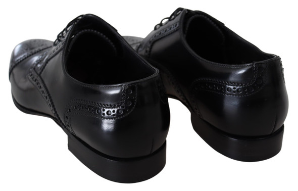 Dolce & Gabbana Black Leather Men Derby Formal Loafers Shoes Dolce & Gabbana Black Leather Men Derby Formal Loafers Shoes