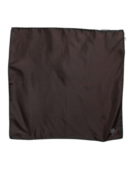 Dolce & Gabbana Brown DG Crown Silk Square Men Foulard Scarf Dolce & Gabbana Brown DG Crown Silk Square Men Foulard Scarf