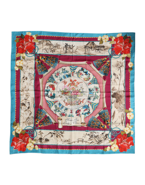 Dolce & Gabbana Multicolor Floral Print Square Foulard Scarf Dolce & Gabbana Multicolor Floral Print Square Foulard Scarf