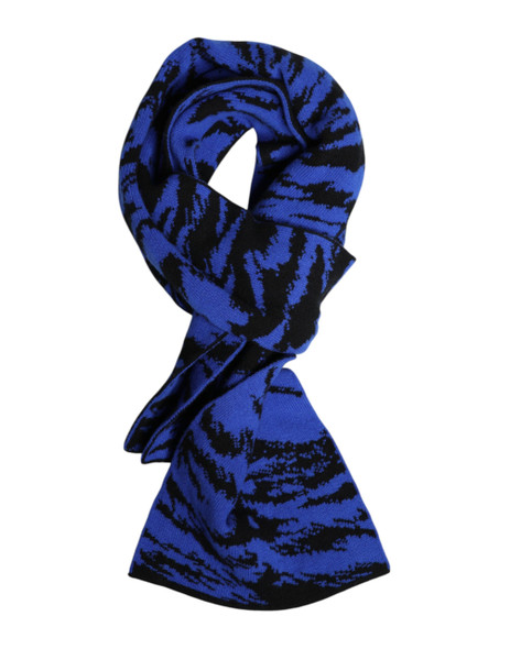 Dolce & Gabbana Blue Black Logo Neck Warmer Wrap Shawl Scarf Dolce & Gabbana Blue Black Logo Neck Warmer Wrap Shawl Scarf