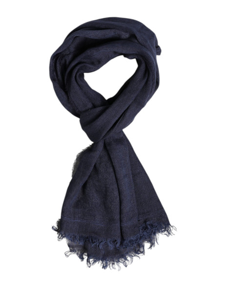 Dolce & Gabbana Dark Blue Neck Warmer Wrap Men Shawl Scarf Dolce & Gabbana Dark Blue Neck Warmer Wrap Men Shawl Scarf