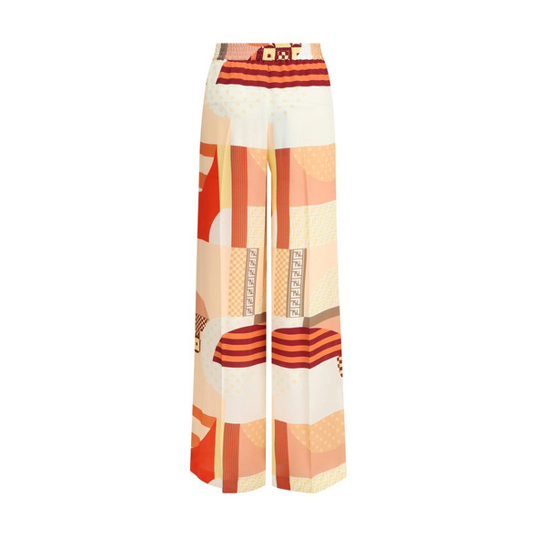 Fendi Patchwork print silk crepe Pants Fendi Patchwork print silk crepe Pants