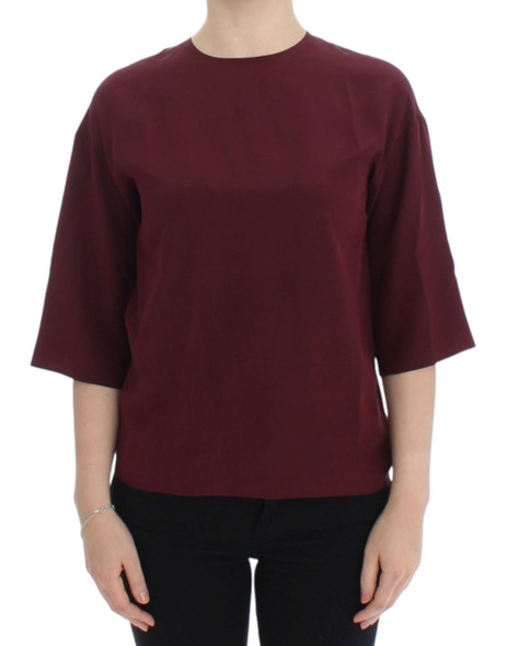 Dolce & Gabbana Red 3/4 sleeve silk blouse Dolce & Gabbana Red 3/4 sleeve silk blouse