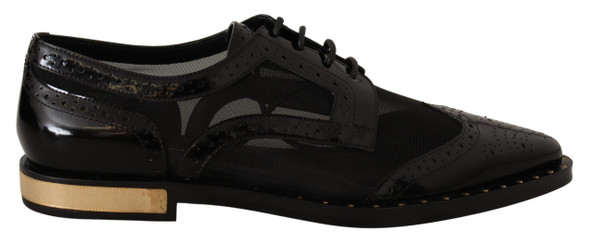 Black Leather Broques Sheer Wingtip Shoes Black Leather Broques Sheer Wingtip Shoes