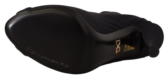 Dolce & Gabbana Black Stretch Short Ankle Boots Shoes Dolce & Gabbana Black Stretch Short Ankle Boots Shoes