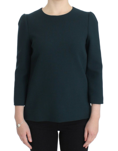 Green 3/4 sleeve wool blouse Green 3/4 sleeve wool blouse