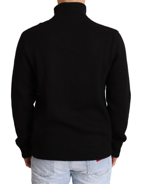 Dolce & Gabbana Black Cashmere Zipper Mens Sweater Dolce & Gabbana Black Cashmere Zipper Mens Sweater