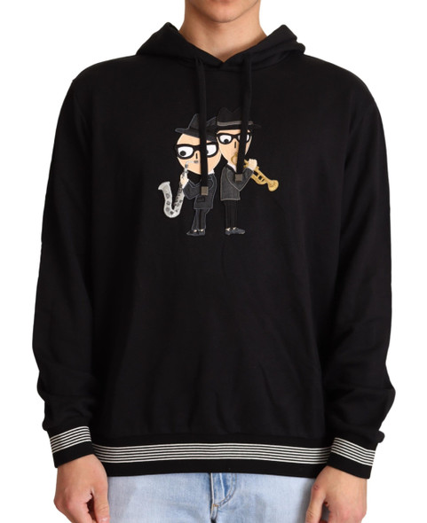 Dolce & Gabbana Black Cotton Hooded #dgfamily Sweater Dolce & Gabbana Black Cotton Hooded #dgfamily Sweater