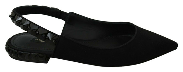 Black Flats Slingback Charmeuse Shoes Black Flats Slingback Charmeuse Shoes